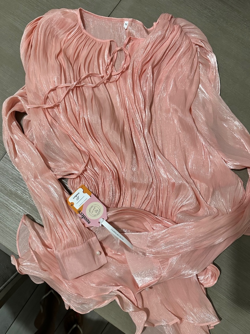 Sunfere Beryl Pleated Ruffle Hem Mini Dress in Pink (never worn)
